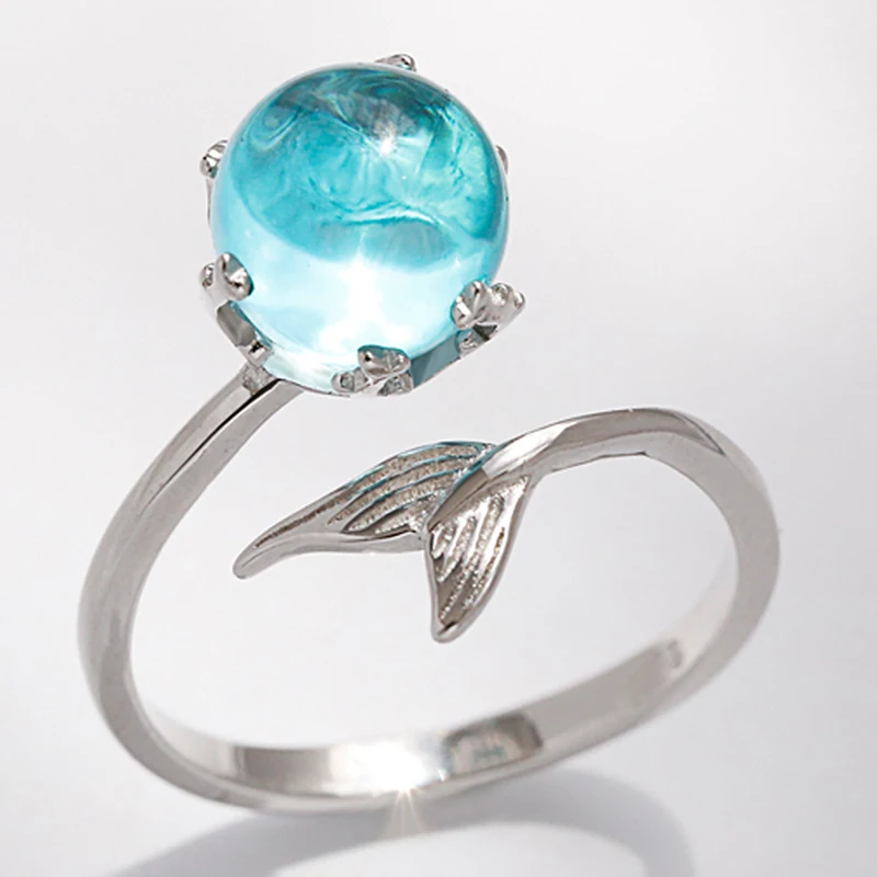 Регулируемое кольцо в форме русалки из пенопласта женское Оригинальное