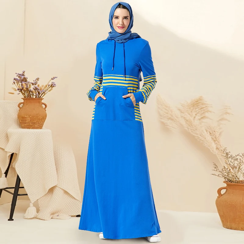 blue dress Siskakia Качественные платья с капюшоном, Длинные свободные платья размера плюс, Повседневная Толстовка, платье до щиколотки, зимняя спортивная одежда, синий передний карман - Цвет: blue dress