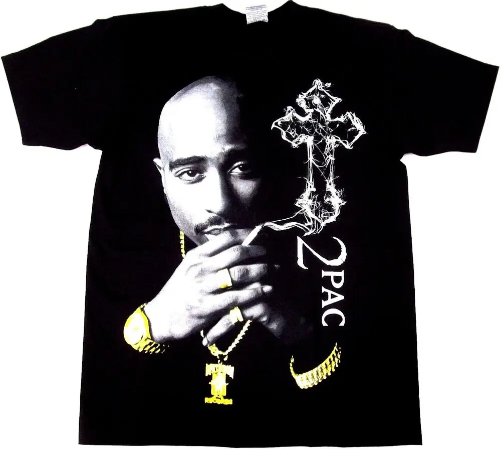 2Pac городской хип-хоп Rapper Tupac Shakur футболка. Летняя хлопковая Футболка с О-образным