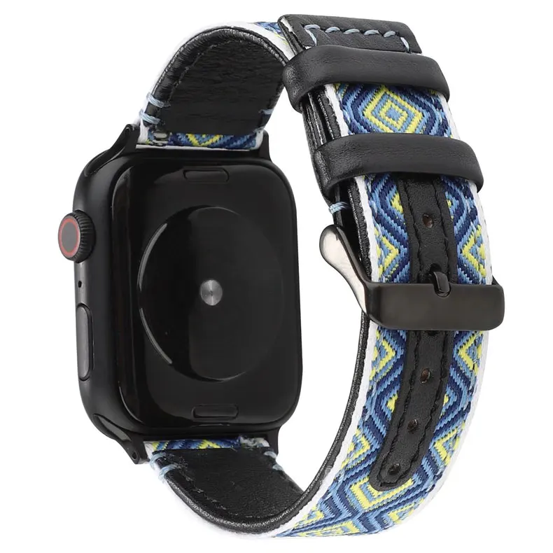 Нейлон+ натуральная кожа ремешок для apple watch, ремешок 42 мм, 38 мм, версия apple watch 5/4 44 мм 40 мм, для iwatch, версия 3, 2, 1 браслет аксессуары