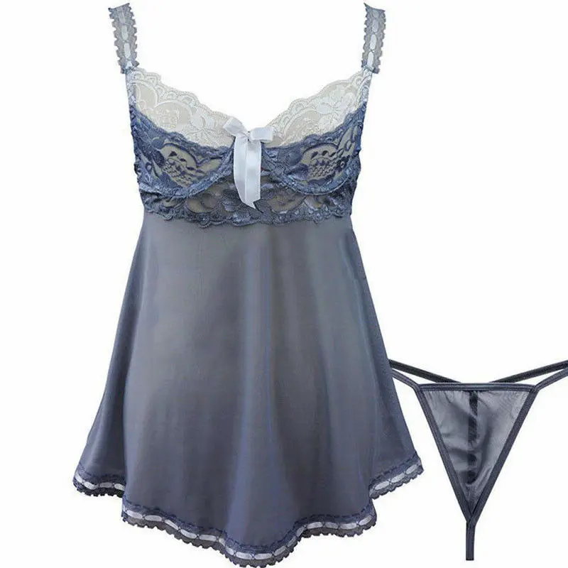 Горячая женское кружевное нижнее белье стринги BabydollSleepwear платье AU|Комплекты