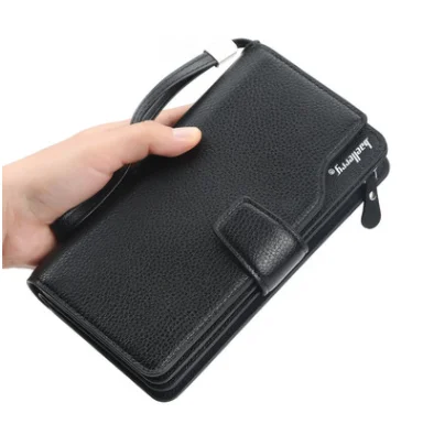 

Men Wallets Long Style High Quality Card Holder Male Purse Zipper Large Capacity Brand PU Leather Wallet For Men