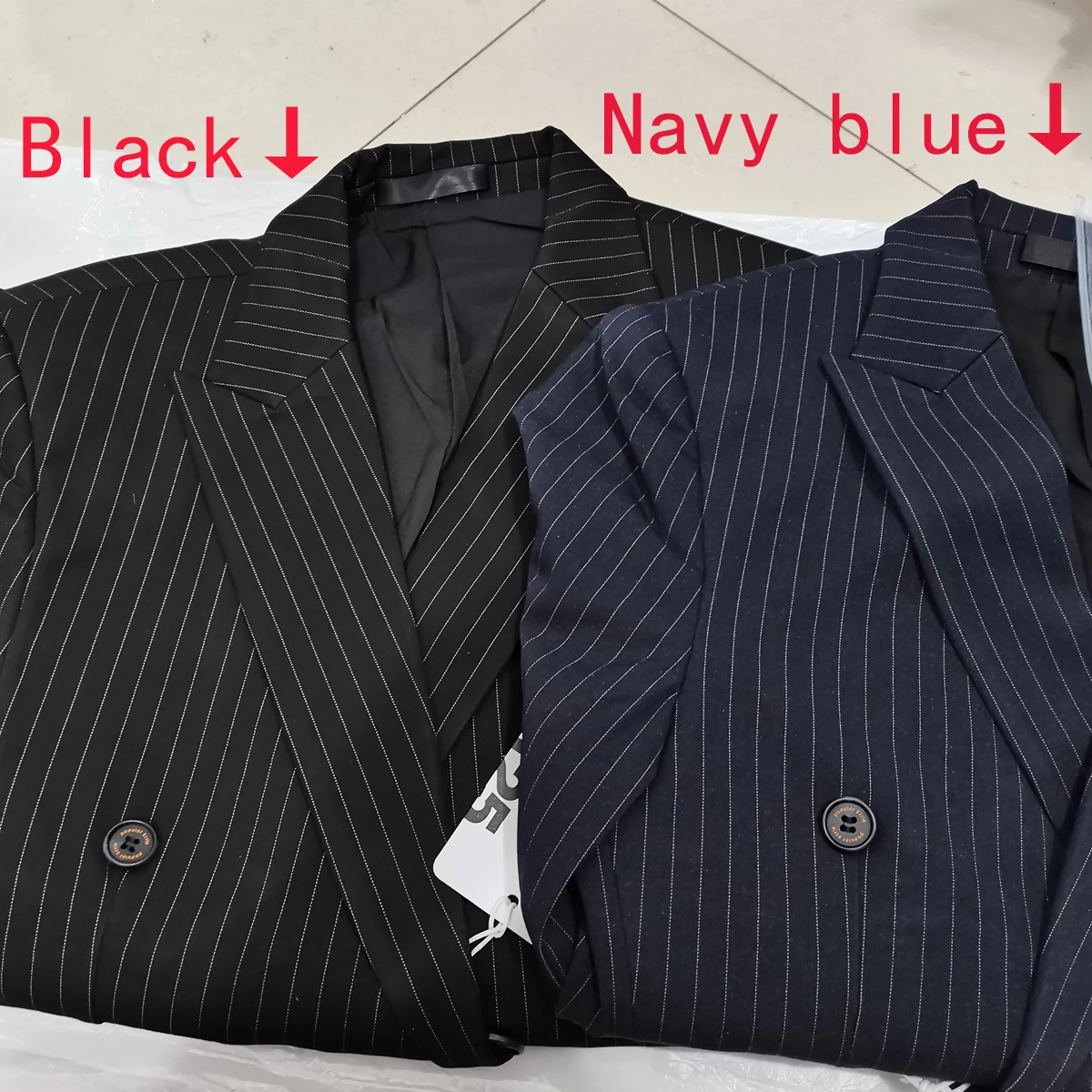 (Пиджак + жилет брюки) модный бутик полосатый официальный мужской повседневный деловой двубортный