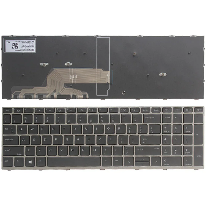 Новая американская Клавиатура для ноутбука HP Probook 450 G5 455 470 английская Серебряная