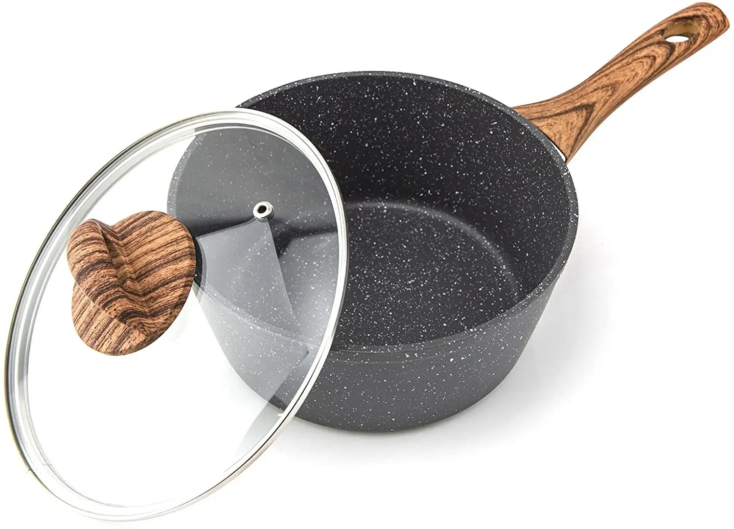 

Кастрюля с крышкой, антипригарная Индукционная кастрюля для молока 20 см/3 л, кованые алюминиевые кастрюли для приготовления пищи с ручкой из...