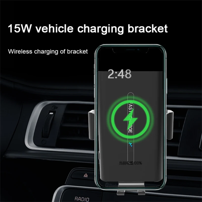 

Touch-sensitive Bracket 20W Wireless Car Charger FOD Qi Fast Charging Auto Clamping Phone Mount Electric Air Vent Phone Holder