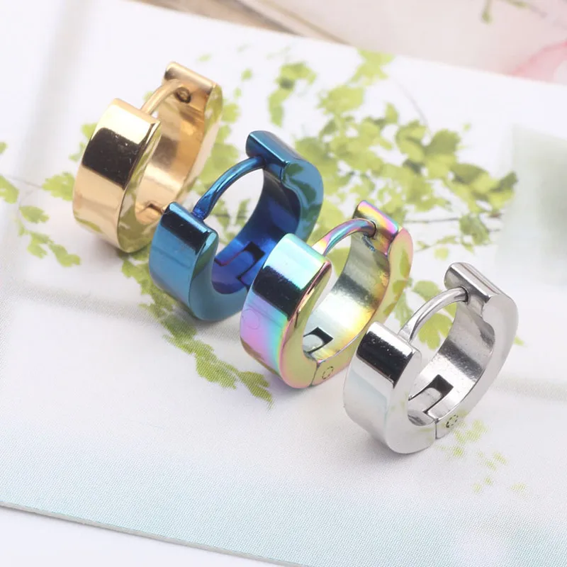 Мужские круглые серьги гвоздики кольцо для пирсинга из нержавеющей стали 1