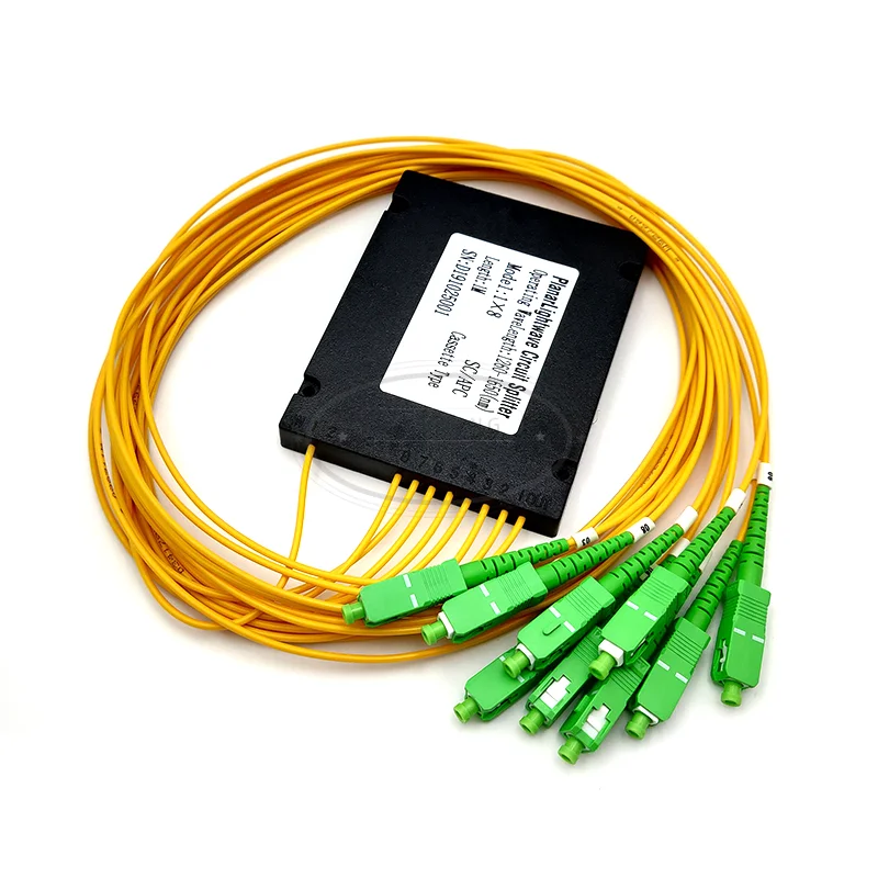 SC APC 1x8 PLC волоконно оптический сплиттер однорежимный с коннектором