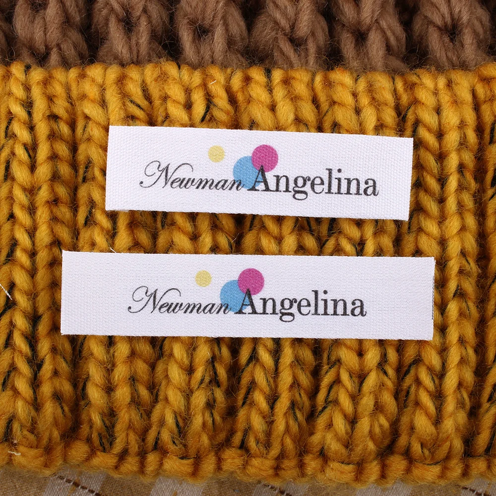 

Printed Sew-in Fabric Label , white,Sew-in Fabric Label, Personalized Brand, knitting label, Logo or Text(MD2073)