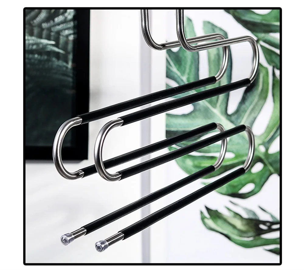 5 уровней S-образные вешалки для одежды в шкафу вешалка хранения брюк полка из
