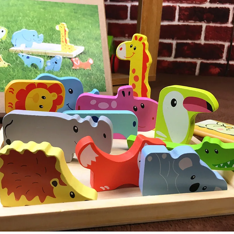 

Kids Montessori Materials 3d Puzzles Animals Clever Board Montessori Educational Wooden Toys For Children Juguetes Montessori