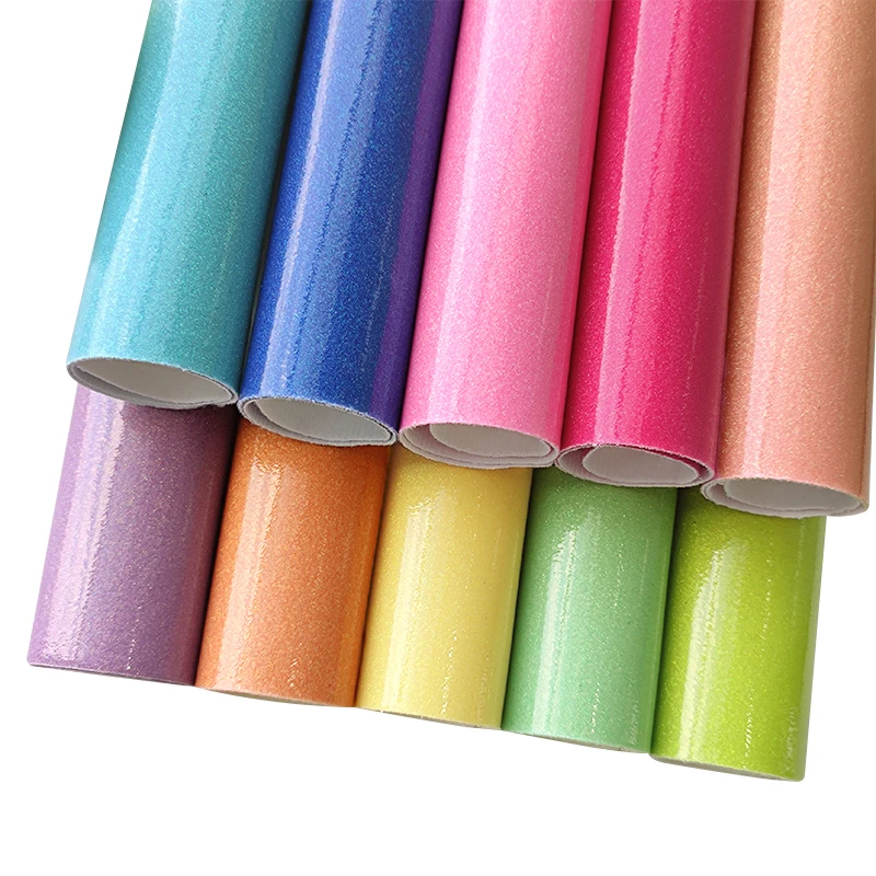 

XHT-22061 Candy Color Mirror Smooth Surface Shiny Glitter PU Faux Leather Fabric Roll for Making Earring Bag Decoration Craft