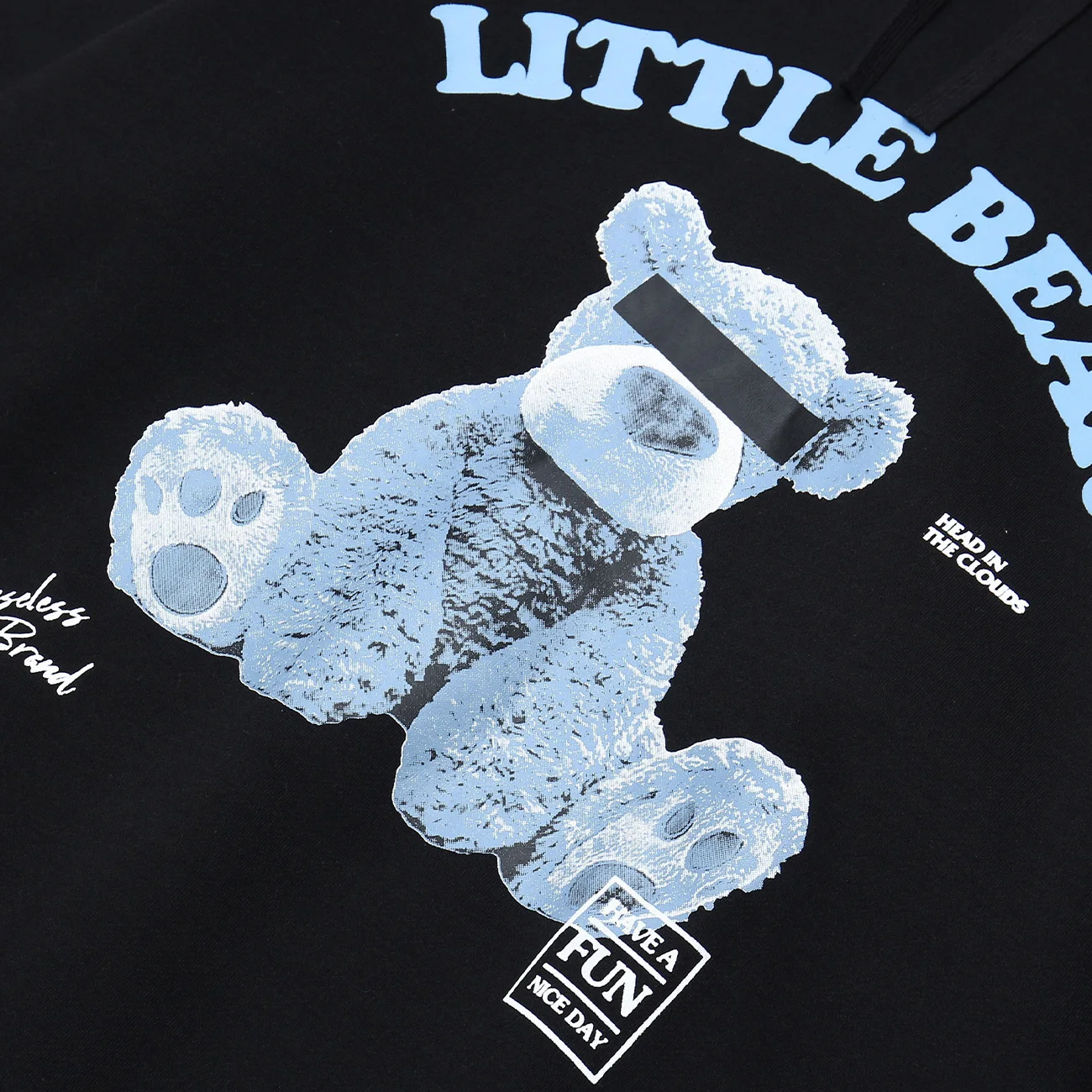 

Hip Hop Streetwear Hoodie Men Funny Bear Printed Harajuku Hoodie Sweatshirt 2020 Winter Cotton Pullover Mens Loose Black