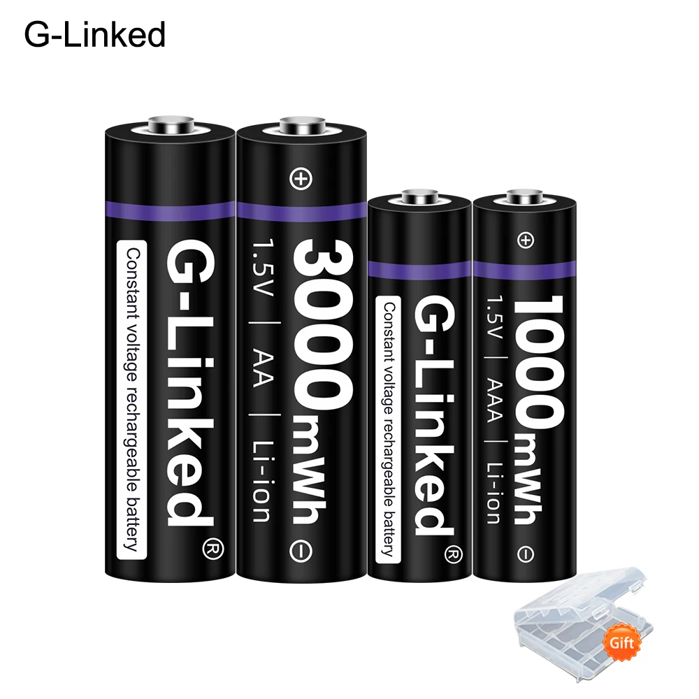 Аккумуляторные батарейки AA + AAA литий-ионные 1 5 в МВтч/1 МВтч игрушки часы mp3-плеер