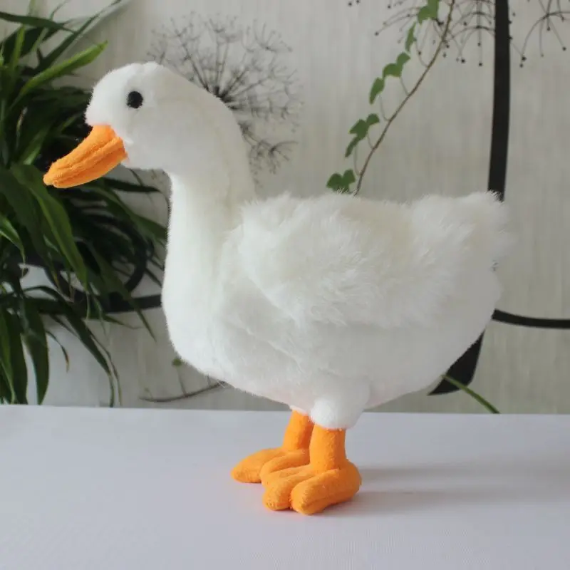 Реалистичная игрушка около 28x27 см белая утка плюшевая мягкая кукла детская