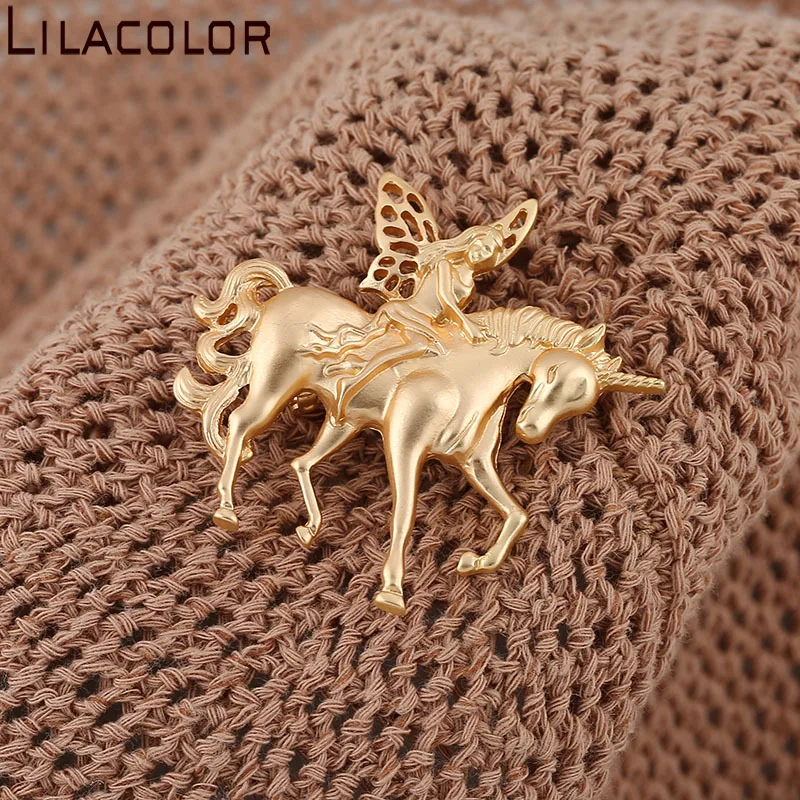 

Lilacolor 1PC New Fashion Vintage Brooches Metal Animal Horse Shape Women Men Brooch Pins Hot Accessories Jewelry Gifts