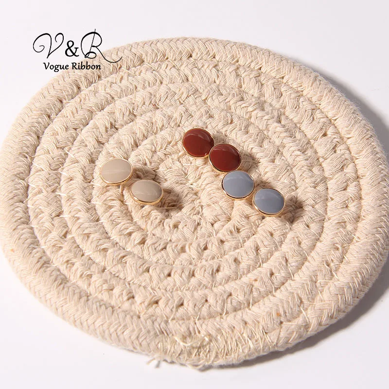 Разноцветные Милые эмалевые серьги-гвоздики в наборе из 3 пар маленькие