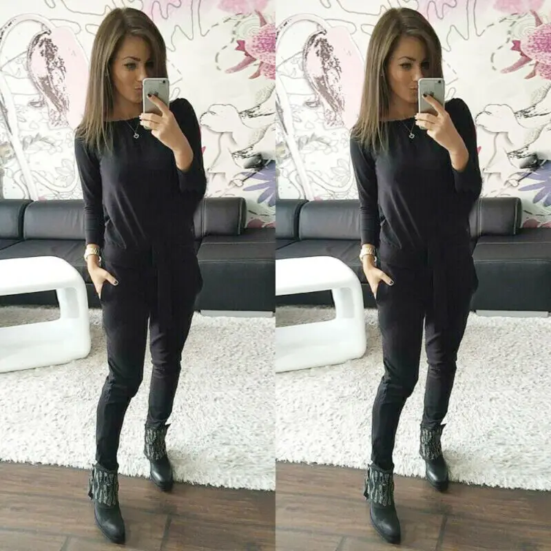 Женский повседневный комплект из укороченного топа и длинных брюк двух