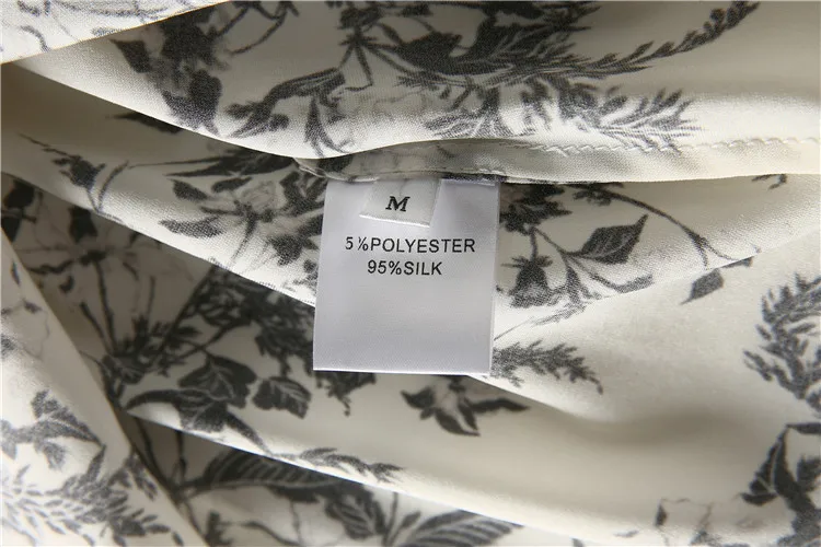 

European and American women's clothes spring The new 2021 Long sleeve lapel Ink printing Fashion silk shirt