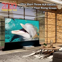 Vividstorm Electric Floor Rising ALR Rollable Projector Screen Pull Up Screen for Ultra Short Throw UST Laser Projector