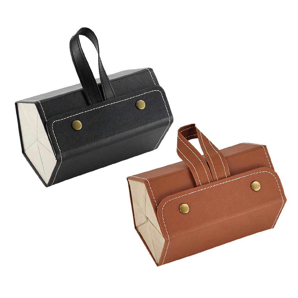 5 Grid Portable Eyeglasses Storage Display Folding Glasses Organizer Folding Travel PU Leather Eyewear Holder Bag