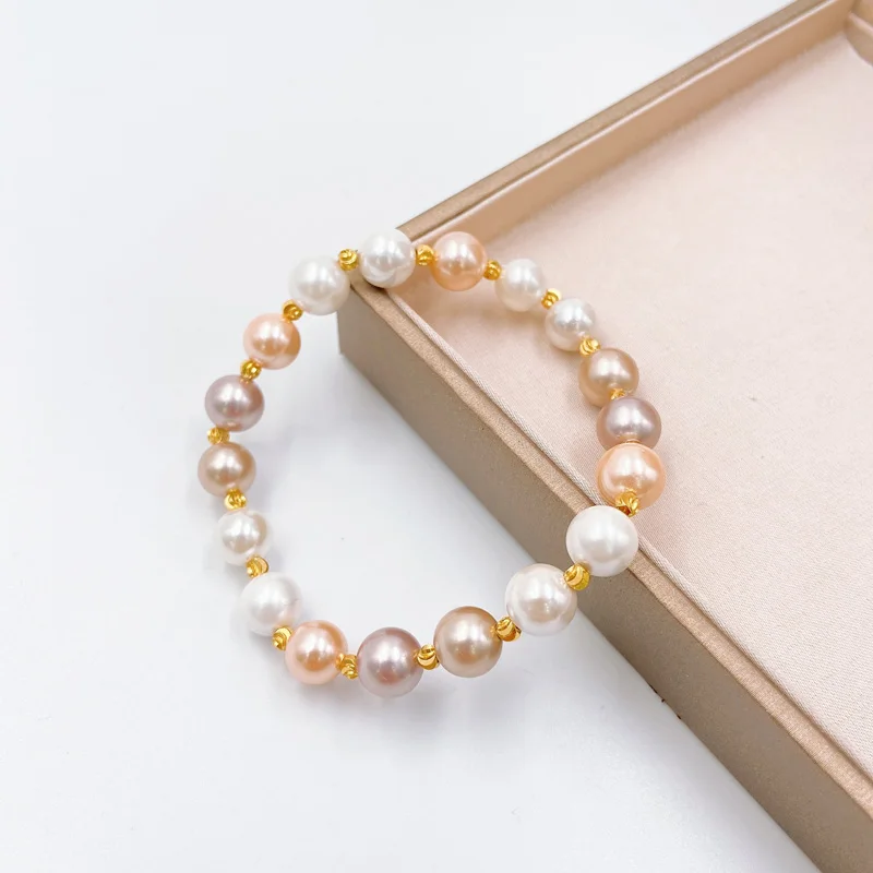 

Lanyika Jewelry Set Classic Elegant Polychrome Shell Pearl Necklace with Bracelet For Women Wedding Banquet Anniversary Gift
