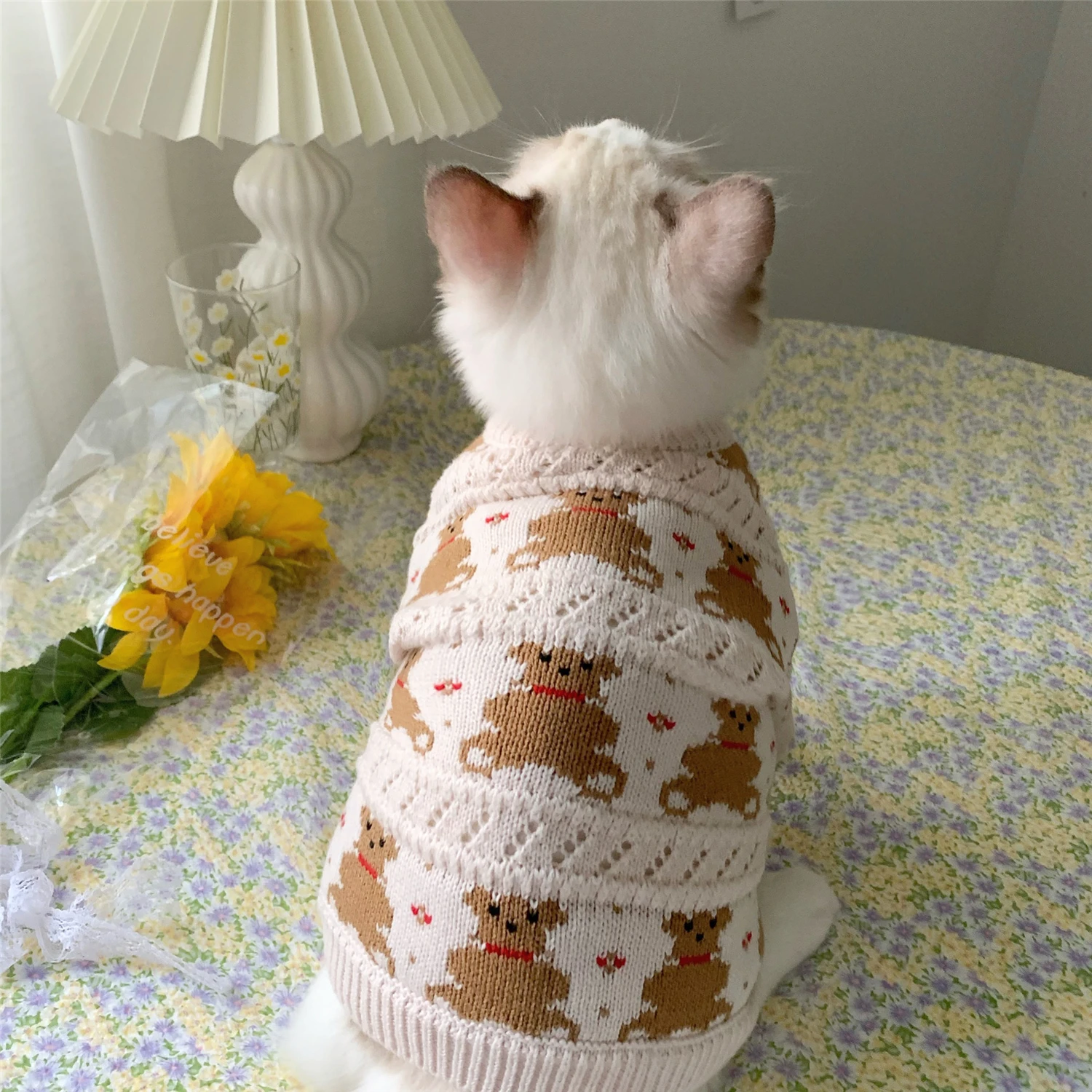 

Cat Winter Clothes Knitted Pet Sweater For Small Dogs Puppy Cat Vest Shirts Clothing