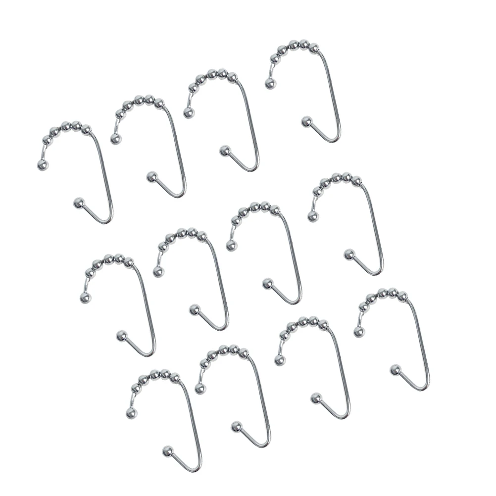 12 шт. Крючки прочные Премиум занавески с крючками для ванной комнаты крючки для душевой занавески крючки из нержавеющей стали крючки для ванной занавески подвесные кольца