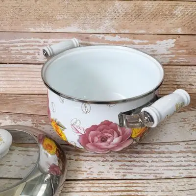 Эмалированный бинауральный горшок эмалированный толстый для супа тушения