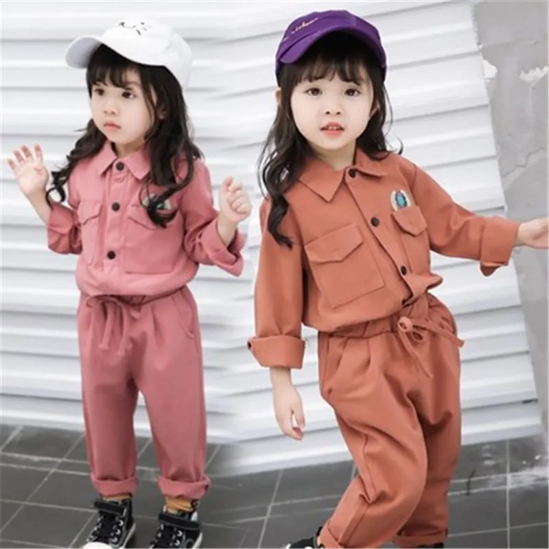 Детская одежда для маленьких девочек Костюм детей Комплект одежды Рубашки с
