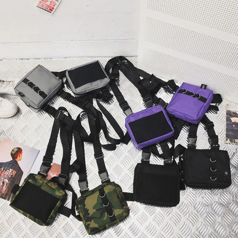 Мужская тактическая нагрудная сумка в стиле хип хоп уличная одежда