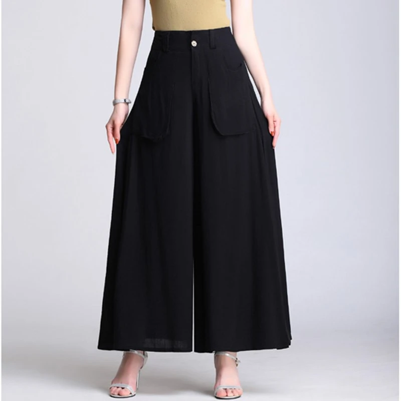 

Japanese Style Harajuku Wide Leg Pants Woman Loose Trousers Women Casual Hight Waist All-match Streetwear with big pocket pants