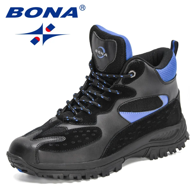 BONA 2022 New Designers Winter Boots High Top Sneakers For Man Winter Snow Shoes Man Warm Outdoor Ankle Boots Classic Mansculino