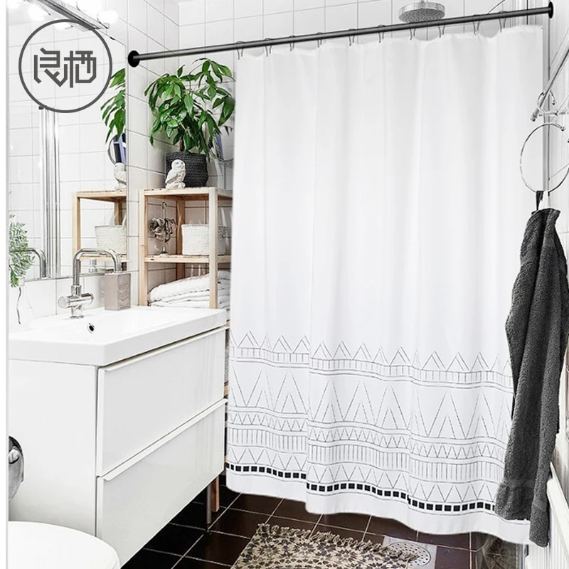 LIANGQI Tassel Shower Curtain Thicken Ethnic Style Bathroom Partition Polyester Waterproof Pattern Mildewproof High Quality