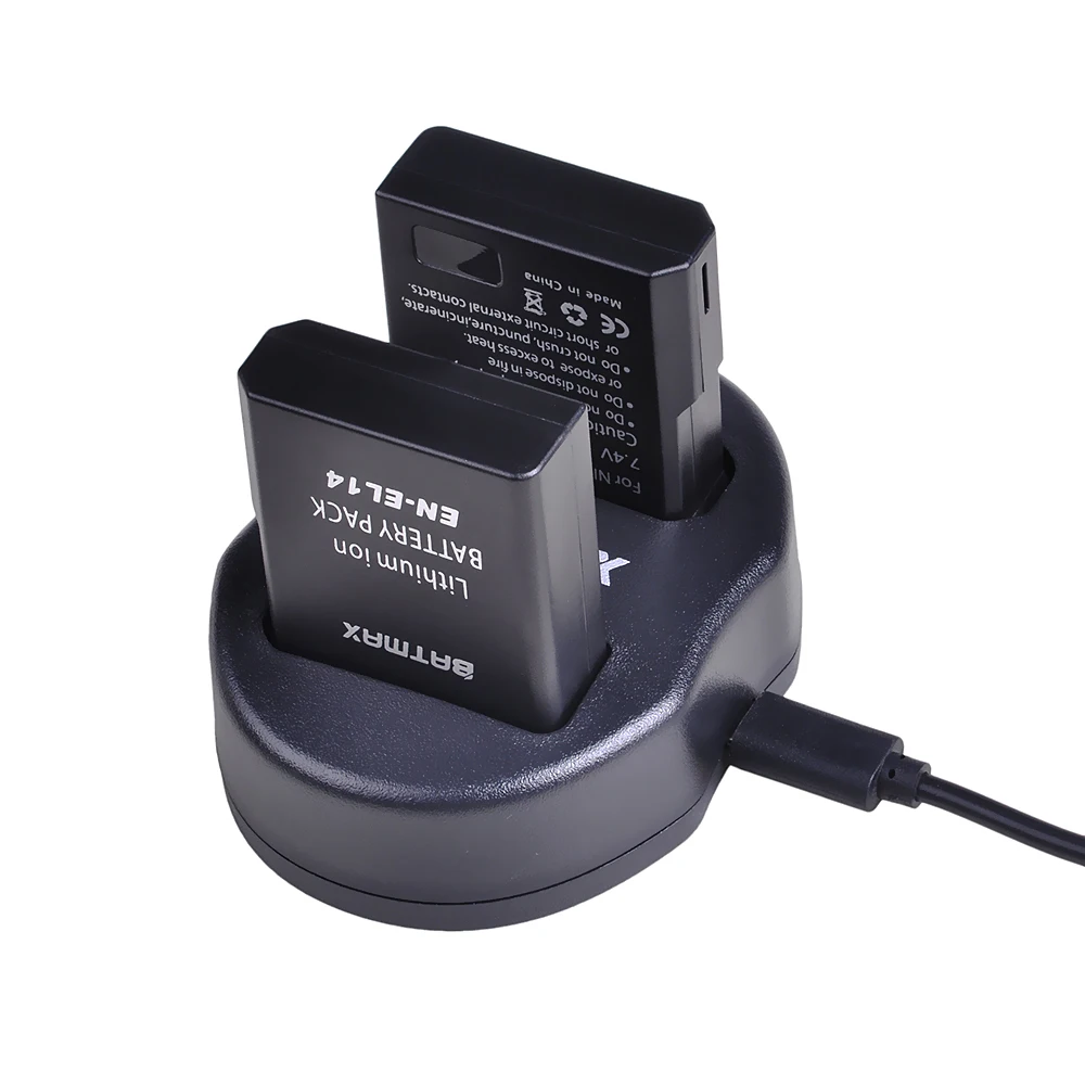 Аккумуляторные блоки ENEL14 EN EL14 3 шт. EN-EL14 + зарядное устройство с двумя USB-портами