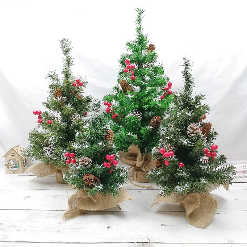 

Artificial PE Christmas Tree Package Mini Tree Small Desktop Window Decoration Ornaments Xmas Festival Decorations Navidad Gift