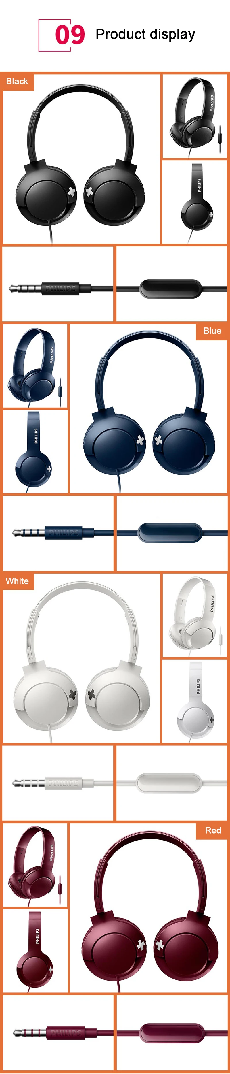 Профессиональные басовые наушники Philips SHL3075 с проводным управлением, ремень шума, стиль для Samsung Galaxy S8/S9/S9 Plus