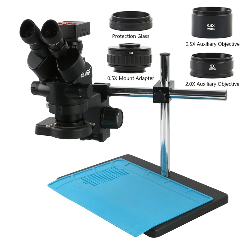 

3.5X 90X Тринокулярный Стерео микроскоп 1/2 "48MP 2K 1080P HDMI промышленный видеомикроскоп камера для ремонта телефона пайка