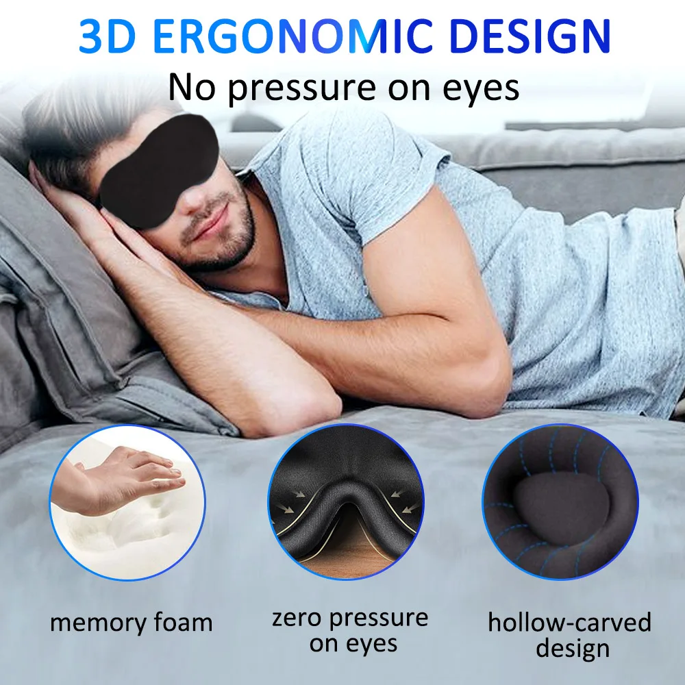 Глаз Обложка сна атласные 3D маска на глаза для регулируемый ремешок мягкий