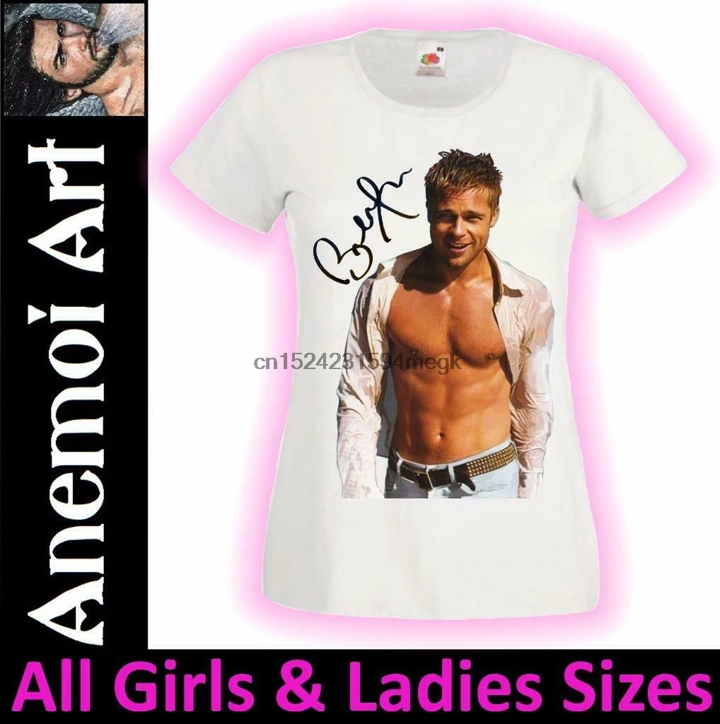 

L305 Signed Brad Pitt t shirt tee t-shirt autograph signature Secret Santa