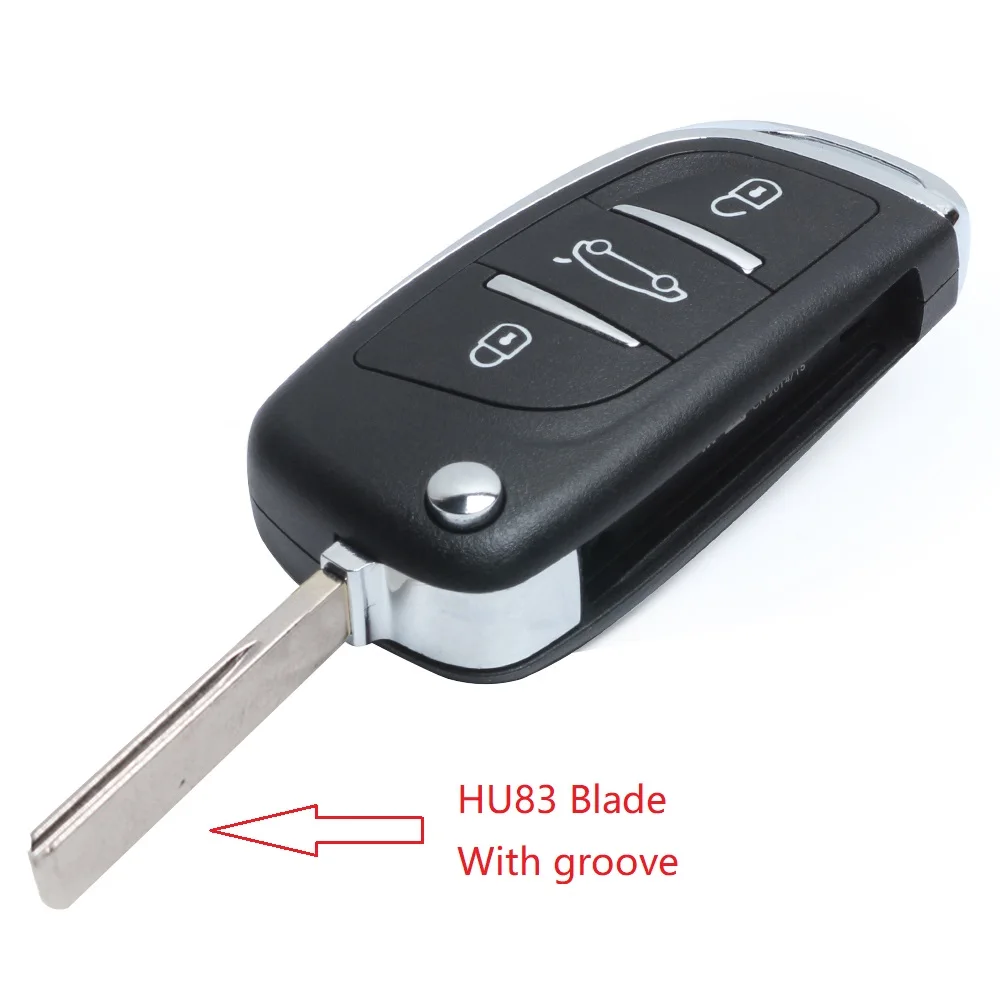 Складной дистанционный ключ Keyecu DS стильный с двумя кнопками 433 МГц чип ID46 CE0523 для