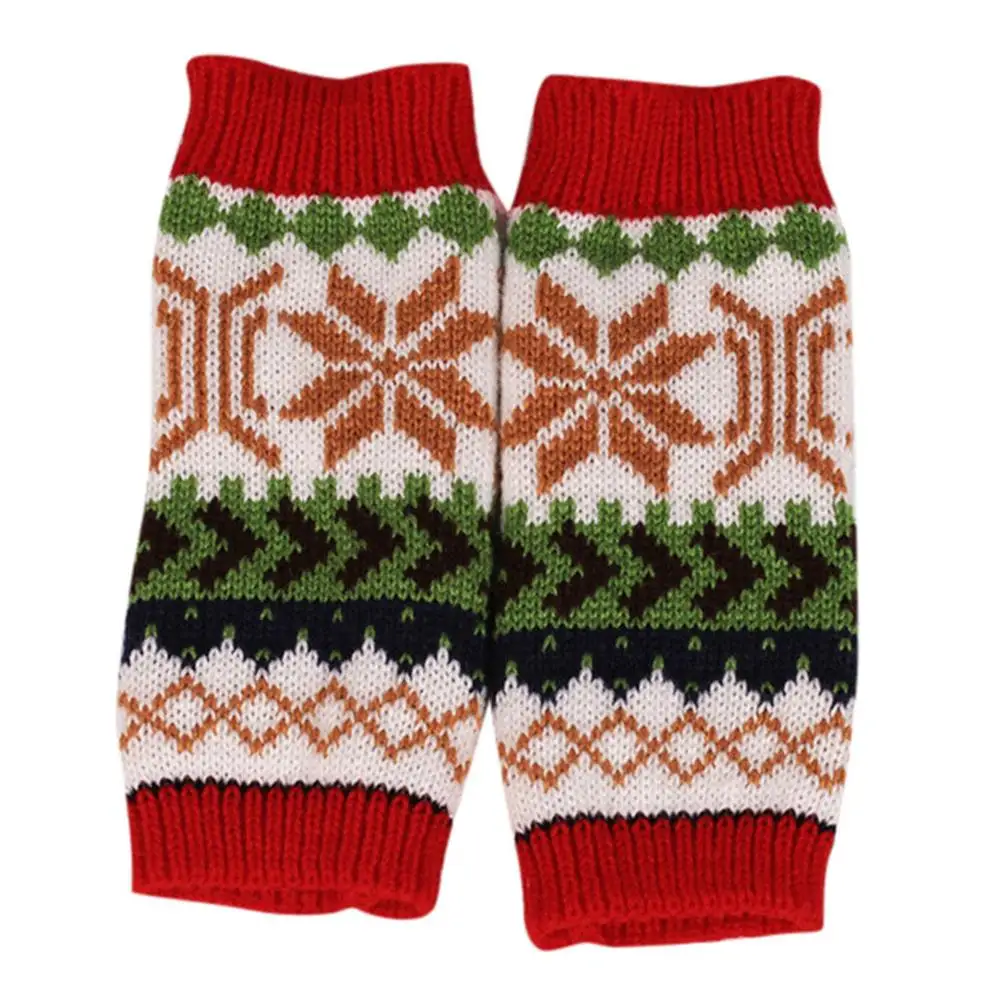 Рождественские Трикотажные Женские варежки для девочек лыжные перчатки детские