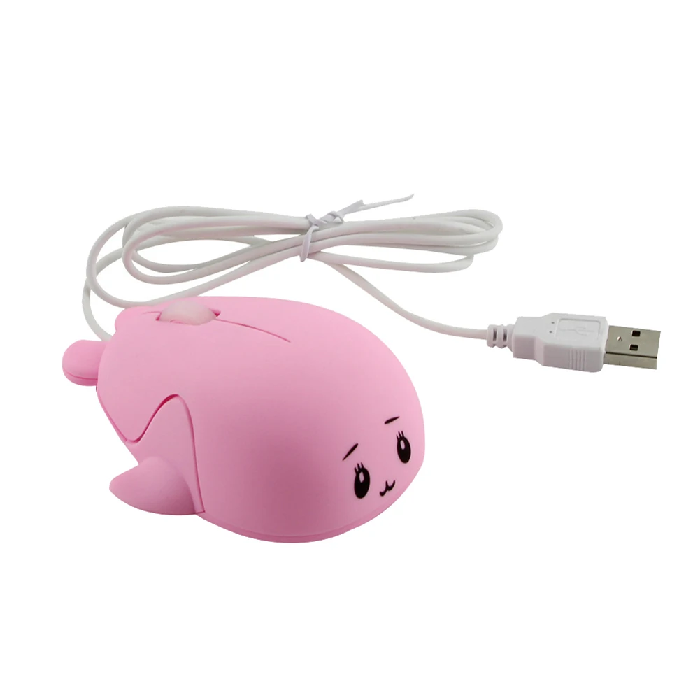 

1200DPI Cute Mini Whale Ergonomic PC Laptop USB Wired Optical Gaming Mouse Mice for Girl's Laptop Computer