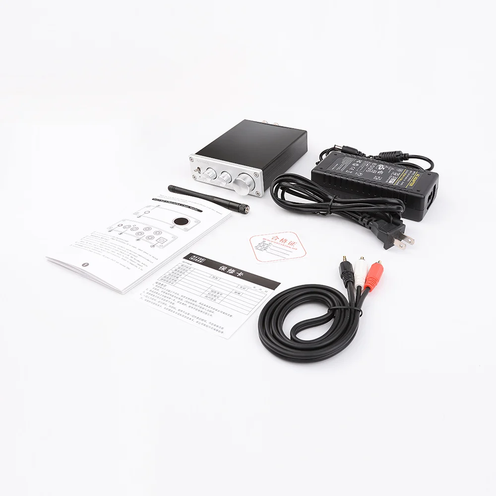 Silver-US Plug AIYIMA TPA3116D2 цифровой аудио усилитель мощности 50 Вт* 2 HiFi Bluetooth 4,2 CSR64215 стерео усилитель звука TPA3116 усилитель для динамиков - Цвет: Silver-US Plug