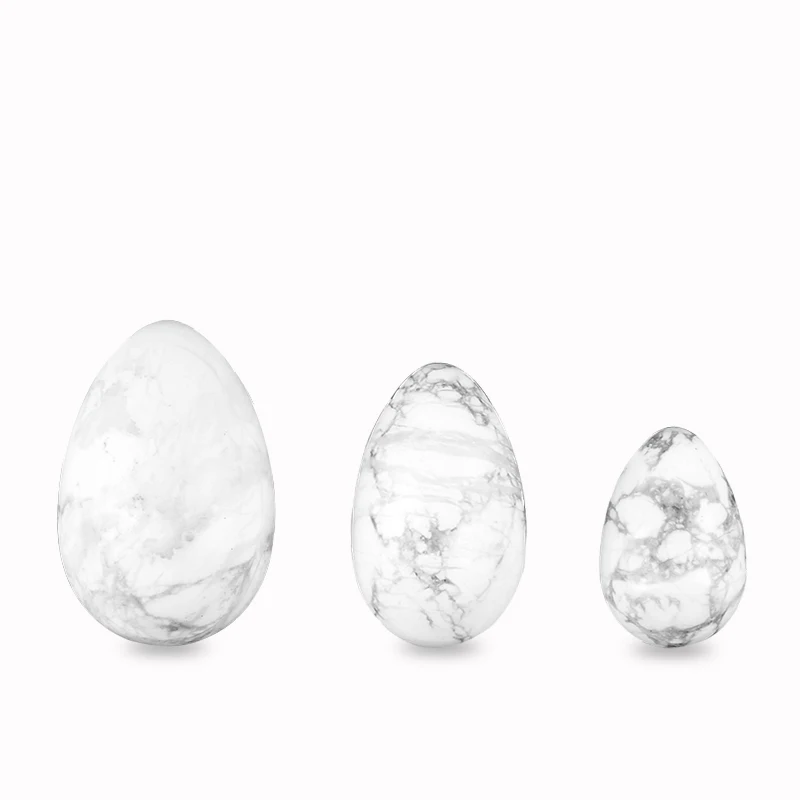 

3 Pcs/set Drilled Natural White Howlite Turquoise Yoni Egg Kegel Exercise Pelvic Floor Muscles Vaginal Exercise Body Massager