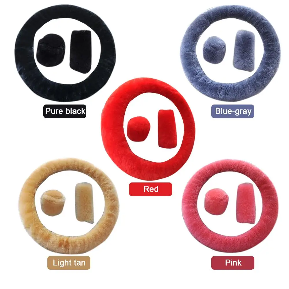 3 шт./компл. нескользящий чехол из искусственной шерсти для руля универсальный