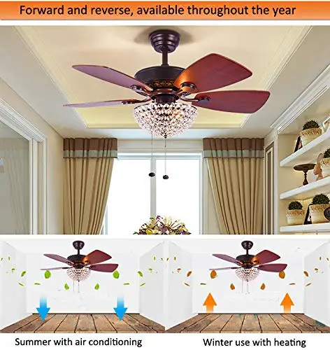 Хрустальный потолочный вентилятор с дистанционным управлением простой