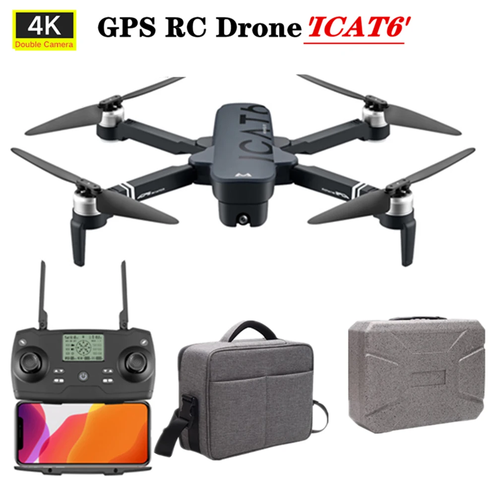 SMRC ICAT6 5G gps бесщеточный двигатель Радиоуправляемый Дрон wifi 4K двойная HD камера