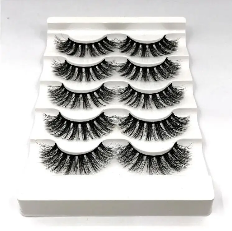 5 Pairs A005 Новая одежда для маленькой девочки 2/4/5/7 пар натуральные накладные Искусственные ресницы длинные Макияж 3d ресницы серо-коричневого цвета наращением норковые ресницы для красоты 06 - Цвет: 5 Pairs A005