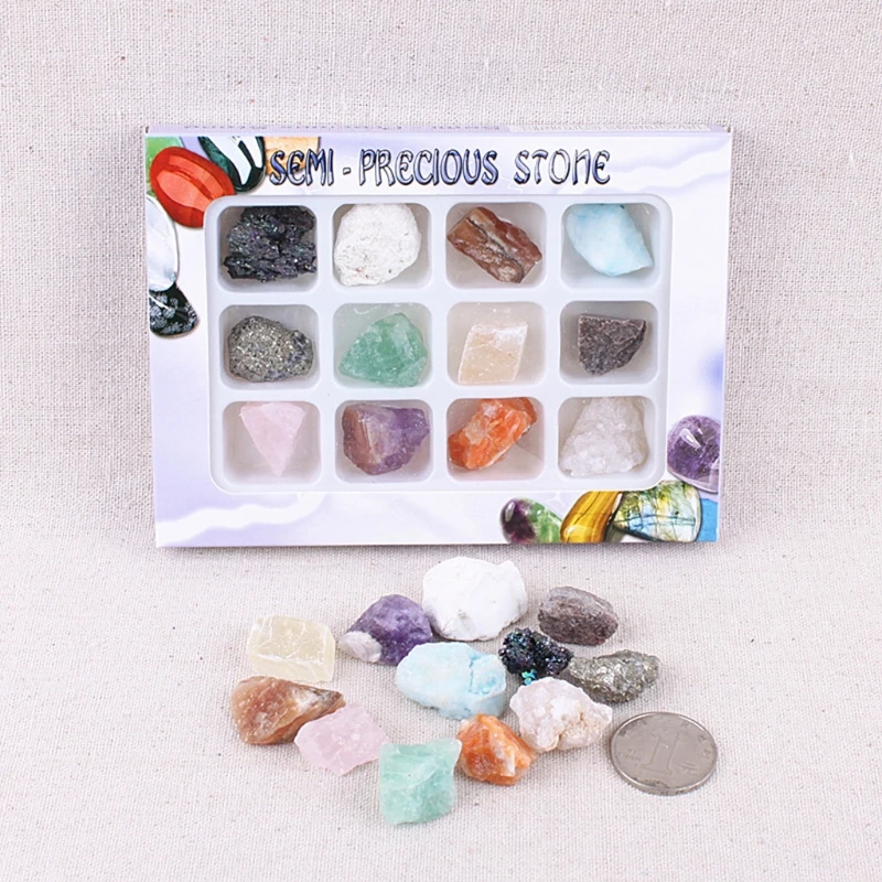 

H051 Crystals Stone Chip Reiki Healing Crystal Tumbled Gemstone Wicca Stones Set Bundle with Mineral Rock Variety
